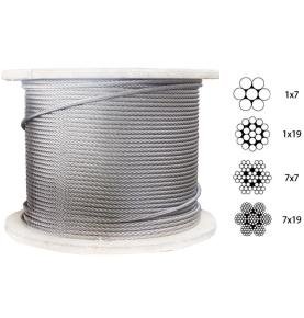 1X7 1X19 1X37 0.3 0.36 0.4 0.5 0.6 0.8 1 1.2 1.5mm 316 304 316L 304L Stainless Steel Wire Rope 
